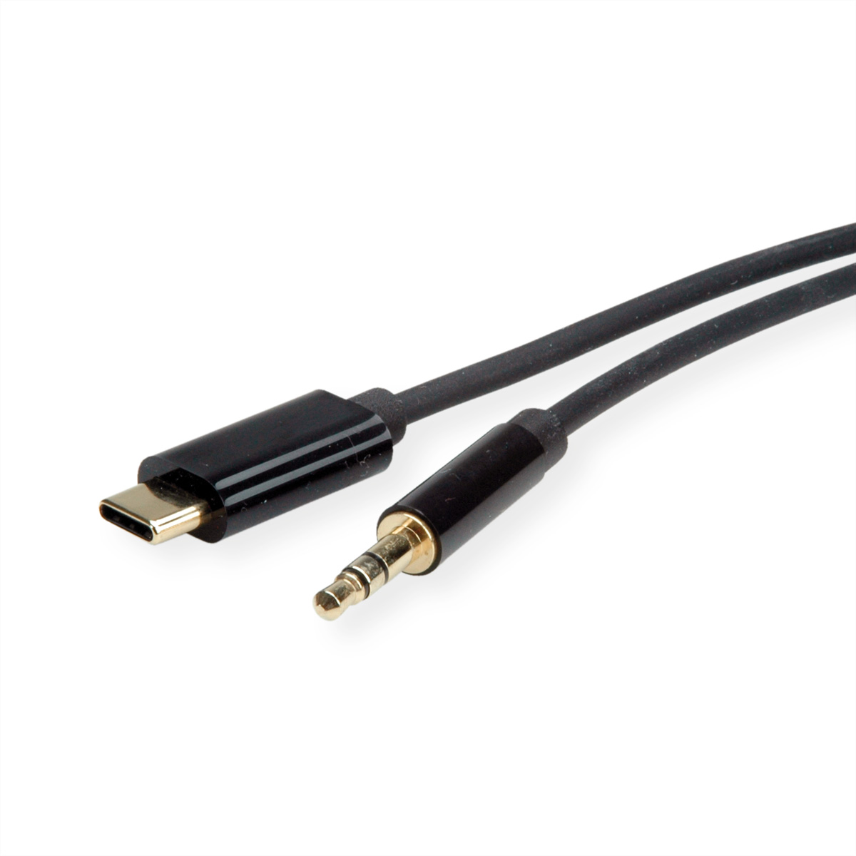 Adapter, Audio, USB-Audio schwarz ST/ST ROLINE USB C Typ 3,5mm - Adapter Kabel