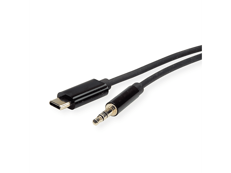 ROLINE Adapter Kabel USB Typ C - 3,5mm Audio, ST/ST USB-Audio Adapter, schwarz