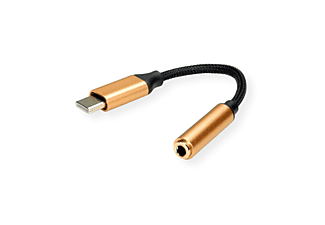 ROLINE GOLD Adapter USB Typ C - 3,5mm Audio, ST/BU USB-Audio Adapter, schwarz / gold