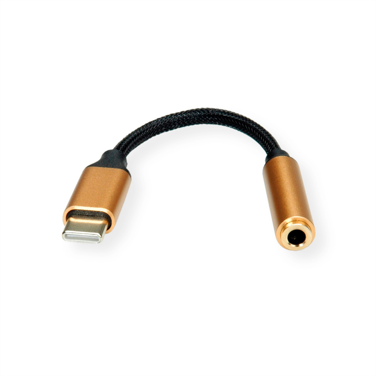 ST/BU gold ROLINE USB / Audio, GOLD C Typ USB-Audio Adapter - schwarz 3,5mm Adapter,
