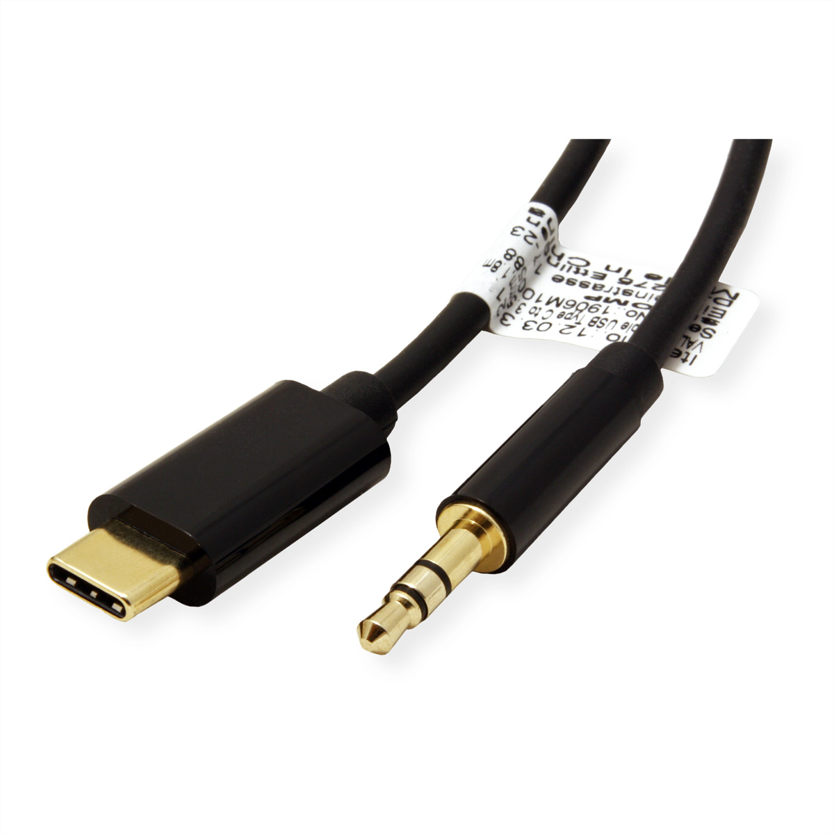 Adapter, Audio, USB-Audio schwarz ST/ST ROLINE USB C Typ 3,5mm - Adapter Kabel