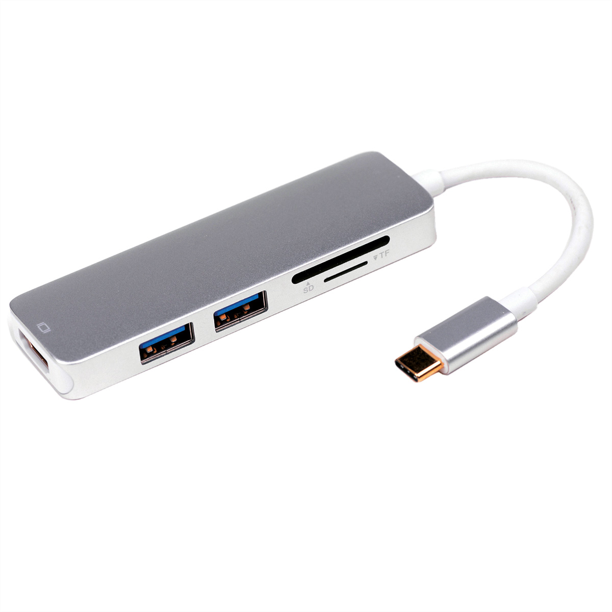 Dockingstation Typ C, HDMI silberfarben Notebook-Docking-Station, USB ROLINE 4K