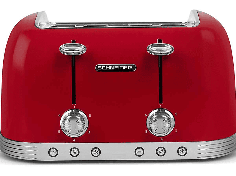 SCHNEIDER SCTO4R Toaster vintage (1630 Schlitze: 4) Watt, rot