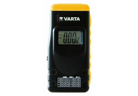 Comprobadores de pilas - POWERY Varta Tester de Pilas 00891 con Display LCD  para Pilas, Pilas Recargables y Pilas de Botón