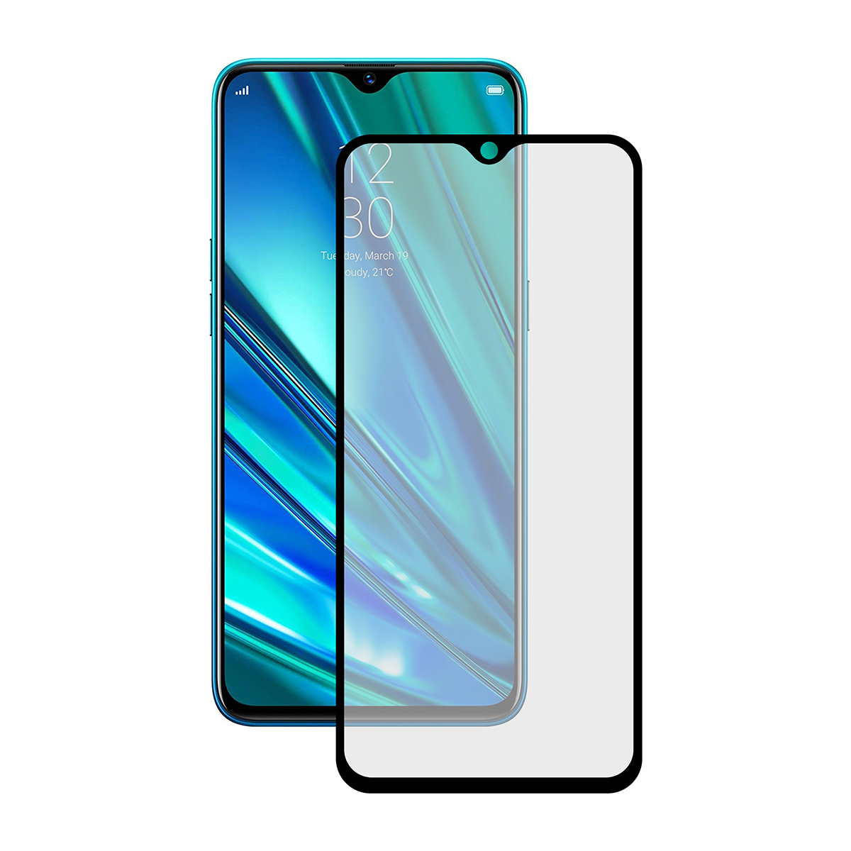 Schermo Protezione per iPhone 15 Pro Max, vetro temperato, doppio adesivo Schermo eampdge, nero Edg