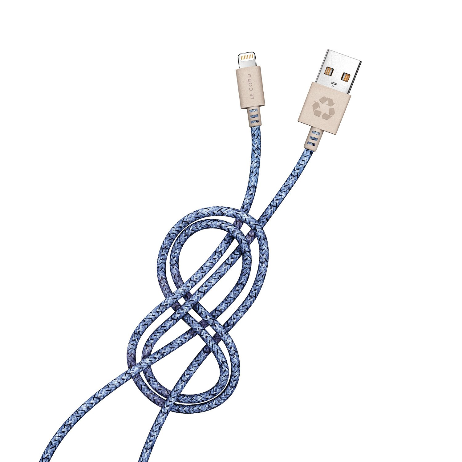 Kabel Lightning Bleu LE iPhone CORD recyceltes