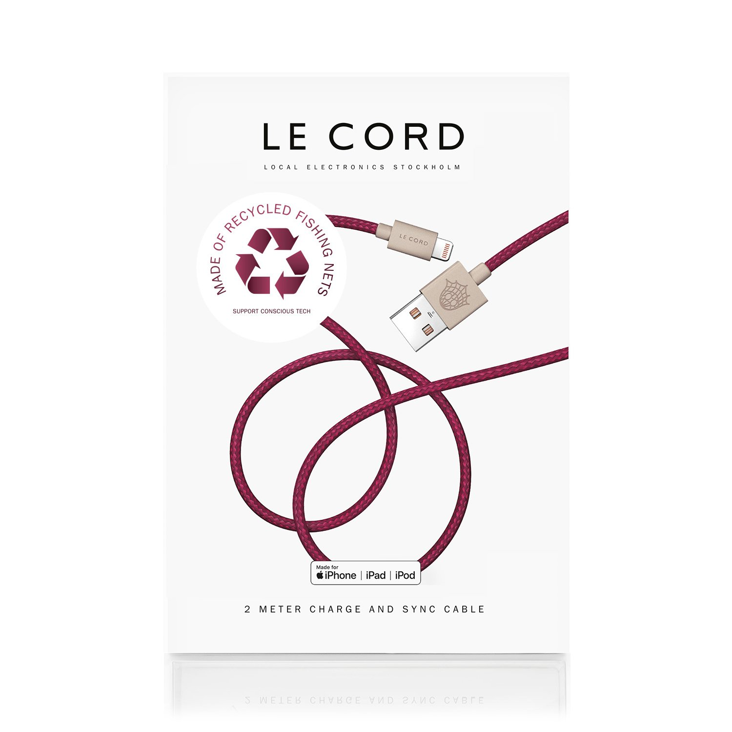 Lightning LE recyceltes Kabel iPhone Plum CORD