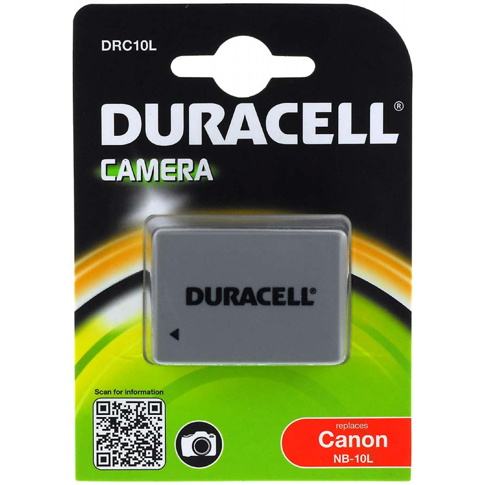 Batería de cámara Duracell en un paquete.