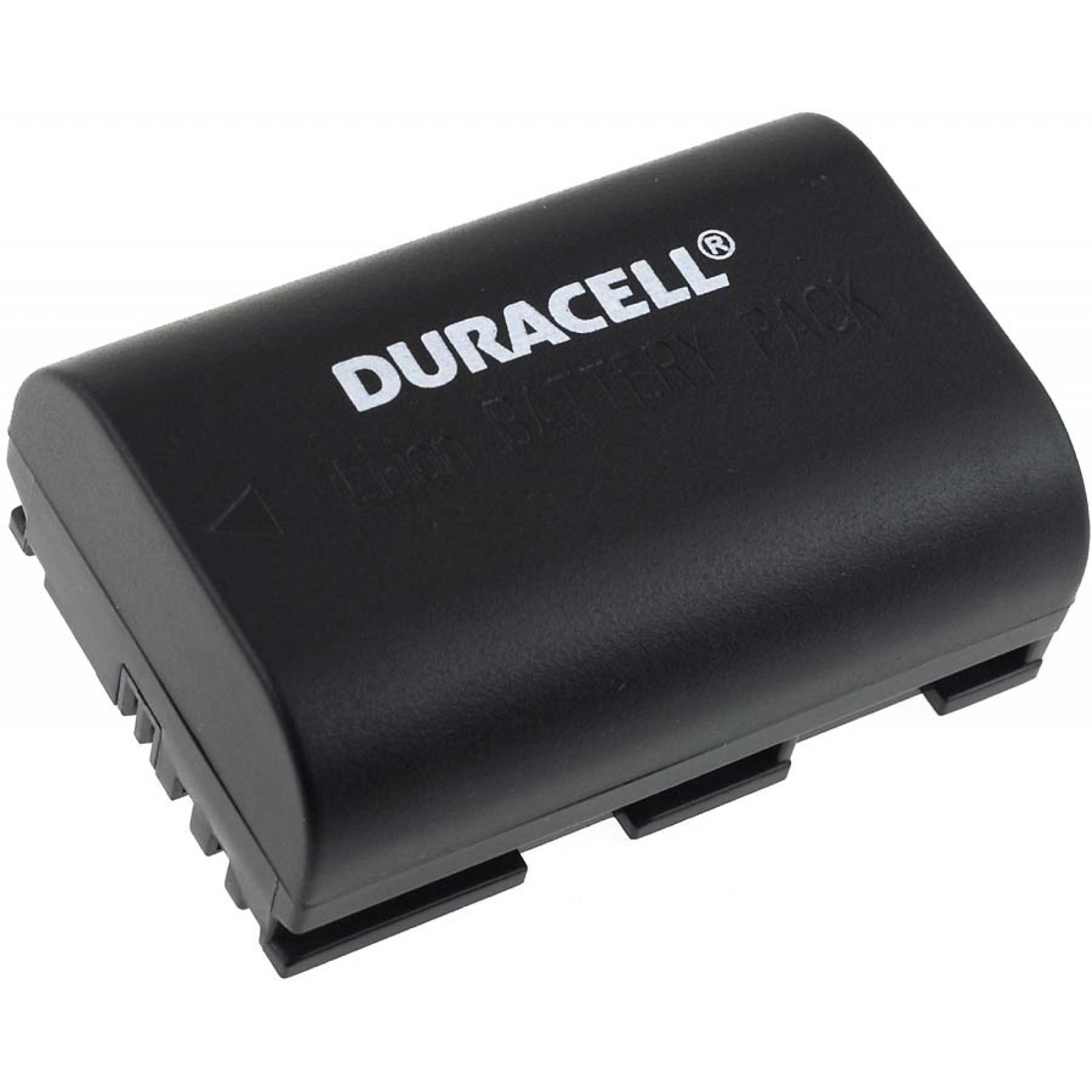 Paquete de baterías Duracell negro. El texto 'DURACELL' y 'Li-ion BATTERY PACK' son visibles.