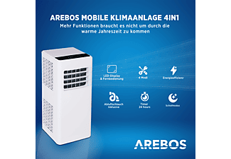 AREBOS AR-HE-PAC7KW Mobile Klimaanlage weiß (Max. Raumgröße: 65 m³, EEK: A)