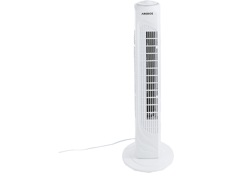 AREBOS | 50 Watt | 60°-Oszillation Turmventilator weiß  | Turmventilator