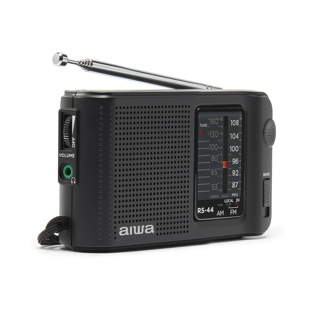 AIWA RS-44 Pocket RADIO, BLACK Radio PORTABLE FM