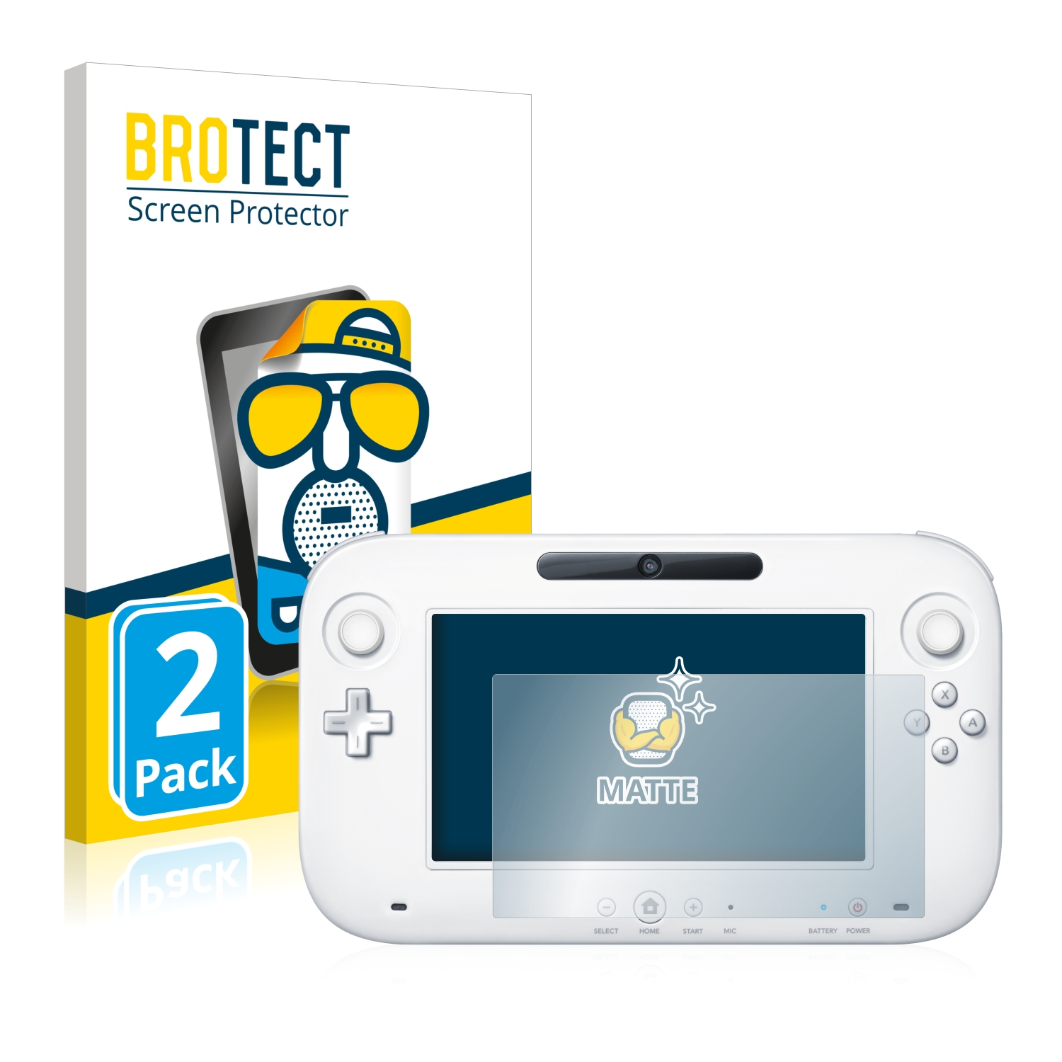 (Controller)) Wii BROTECT Nintendo matte Schutzfolie(für U 2x GamePad