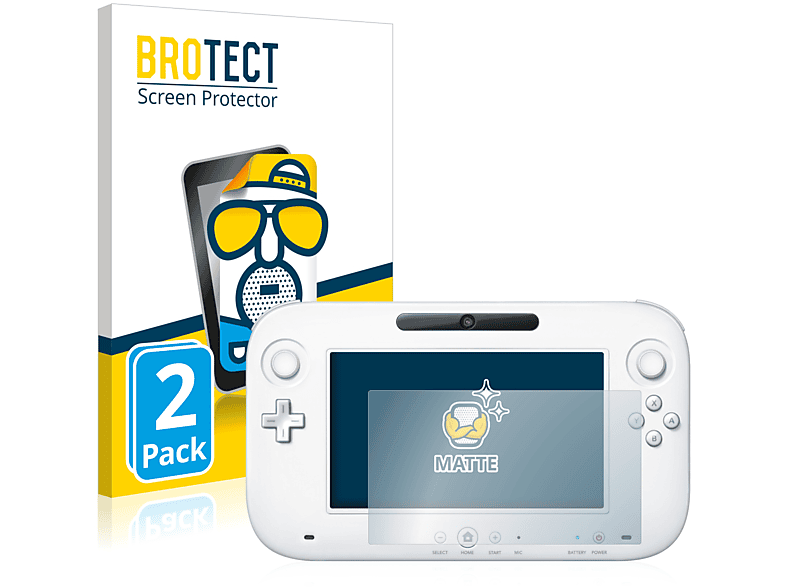 BROTECT 2x matte Schutzfolie(für Nintendo Wii U GamePad (Controller))