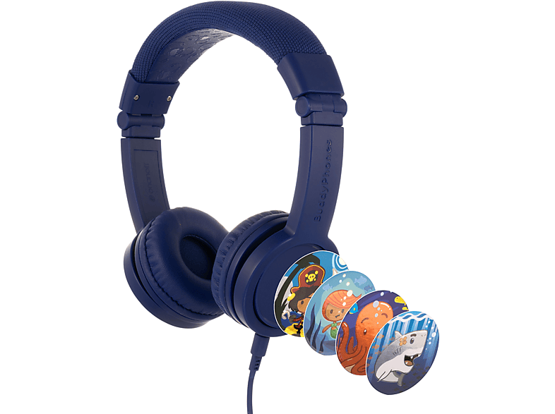 BUDDYPHONES Explore Plus, On-ear Kinder Kopfhörer Dunkelblau