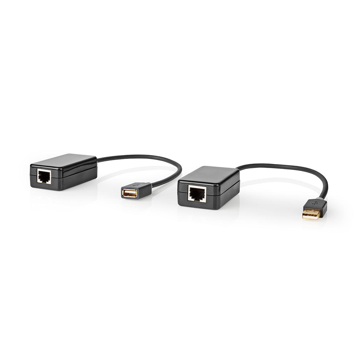 Zwei schwarze USB-zu-Ethernet-Adapter mit USB-A-Anschlüssen.
