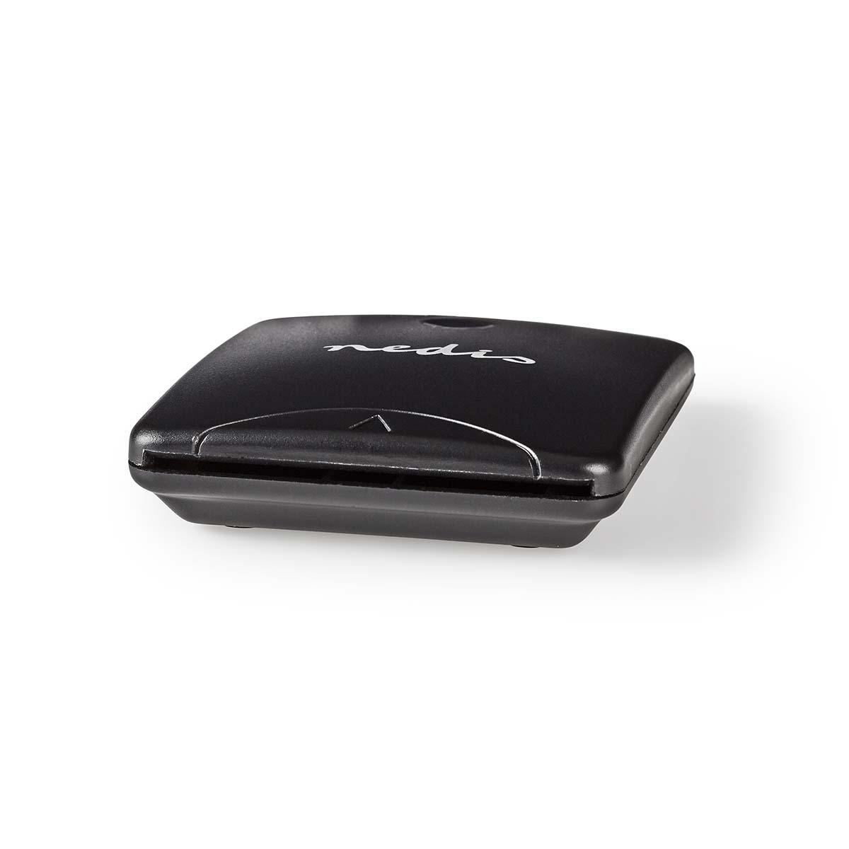 Lecteur de carte noir. Il a une fente sur le dessus et le mot 'nedis' imprimé sur sa surface.