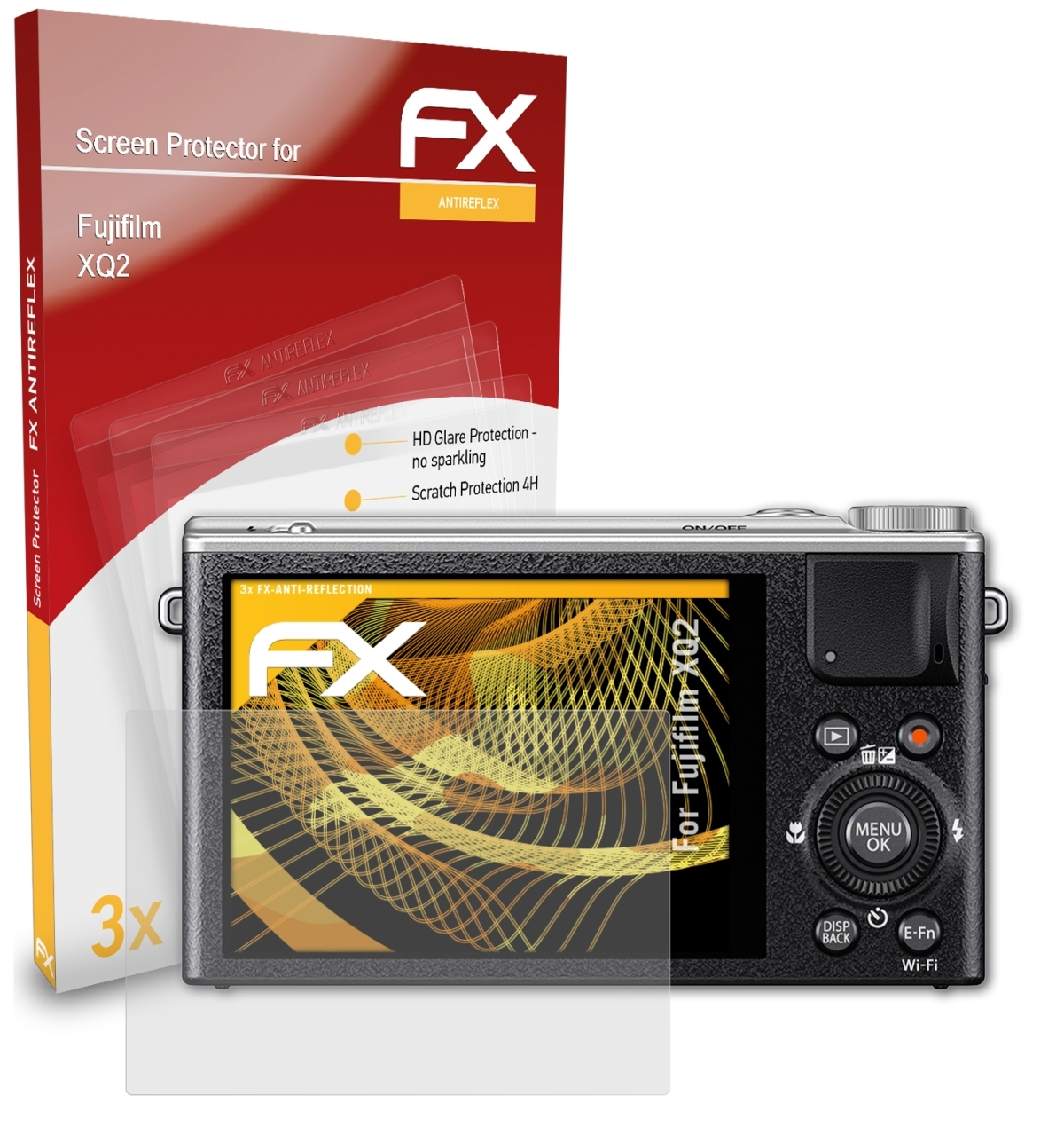 XQ2) Fujifilm 3x Displayschutz(für ATFOLIX FX-Antireflex