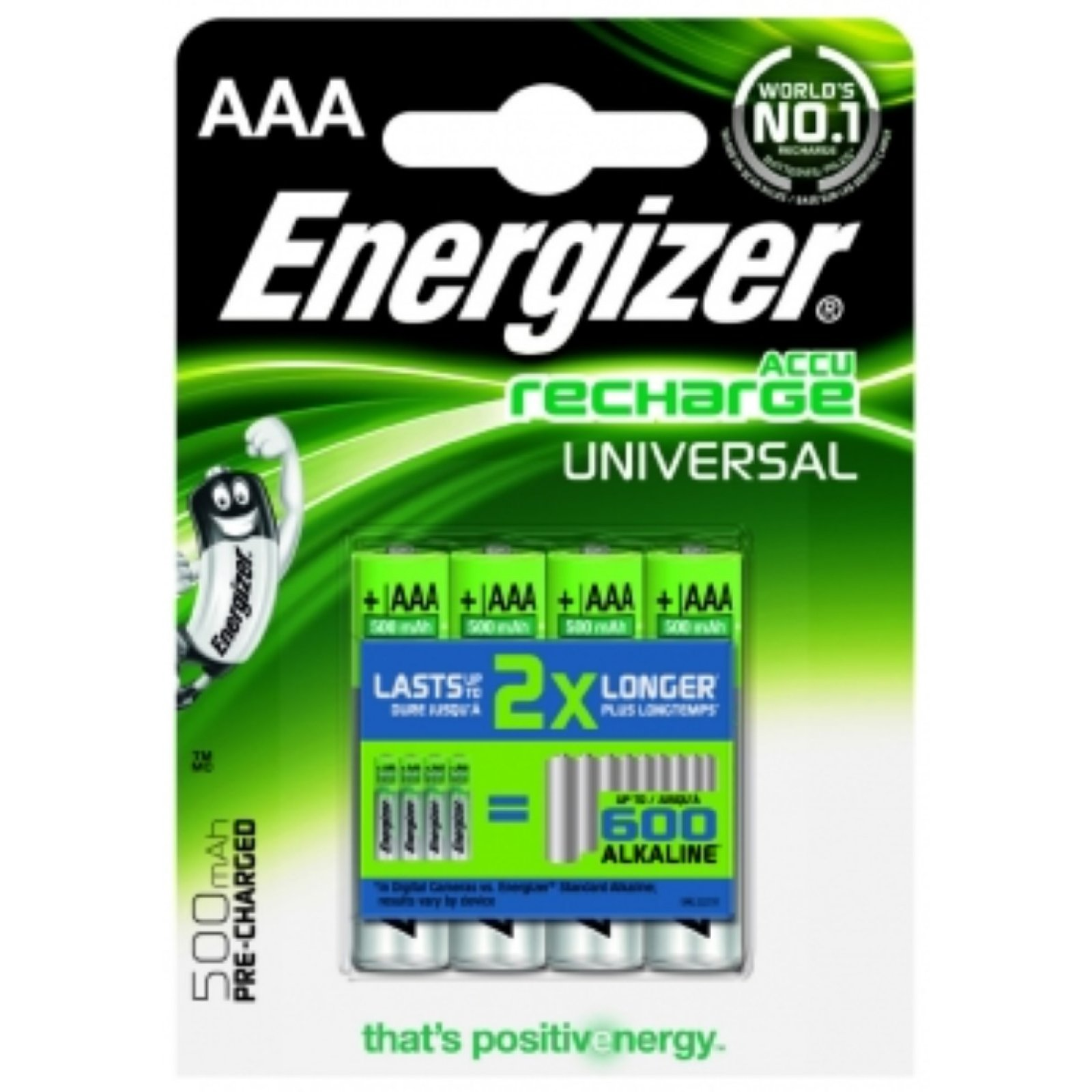 Energizer Pila Recargable universal micro aaa ready to use blister 4uds.