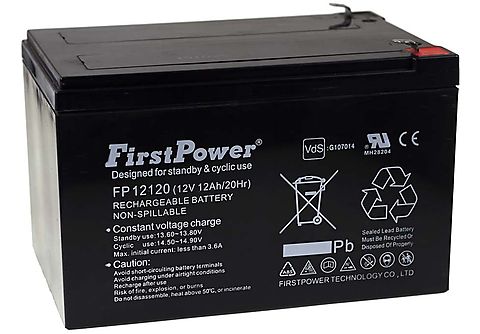 Baterías de Plomo - POWERY FirstPower Batería de GEL para SAI APC RBC6 12Ah 12V VdS