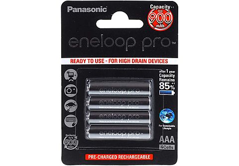 Pilas recargables - PANASONIC Panasonic eneloop Pro Pila recarg. AAA - Blister 4uds. (BK-4HCCE/4BE)
