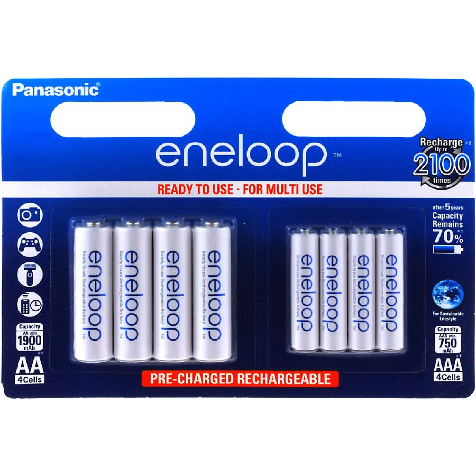 Panasonic Eneloop Pilas recarg. aaa bkkjmcce44e 2x blister 4uds. para