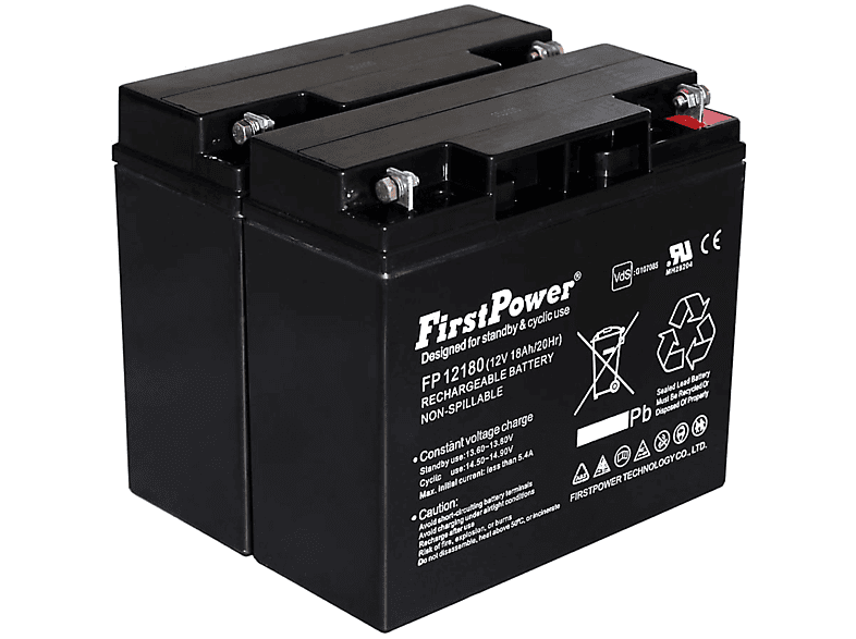 Baterías de Plomo - POWERY FirstPower Batería de GEL para SAI APC Smart-UPS SMT1500I 12V 18Ah VdS