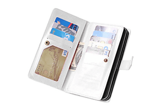 CASEONLINE Doppeltflip 9-karten - Weiß, Bookcover, Samsung, Galaxy J7 (2016), Multicolor