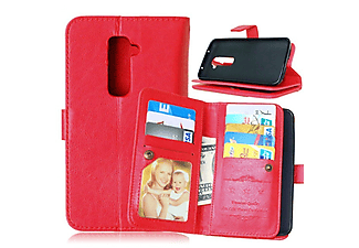 CASEONLINE Doppeltflip 9-karten - Rot, Bookcover, LG, G2, Multicolor