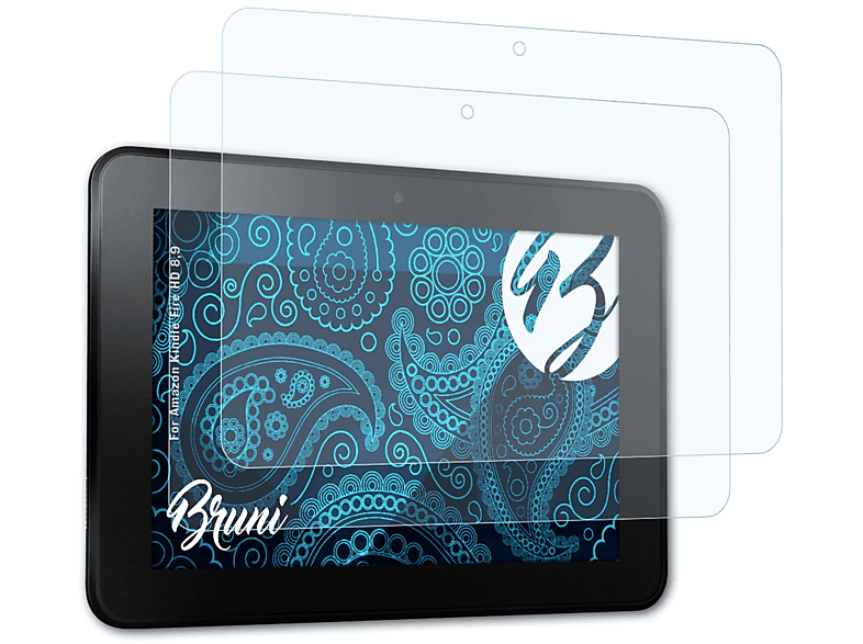 BRUNI 2x Basics-Clear Schutzfolie(für Amazon Kindle Fire HD 8,9)