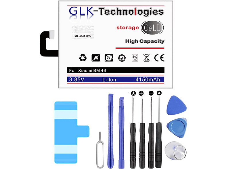 Akku 4150 Note Battery Ersatz Redmi Werkzeug 3 Smartphone mAh High Ersatz Li-Ion Power Akku GLK-TECHNOLOGIES Xiaomi BM46 für inkl.