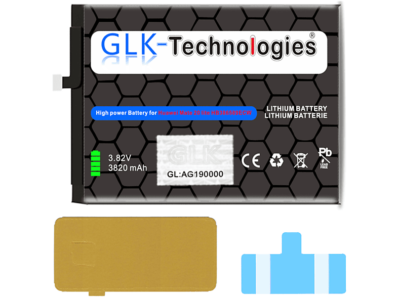 Lite für GLK-TECHNOLOGIES Smartphone inkl. / Klebestreifen Plus/Honor Battery Mate | P10 Akku Li-Ion Power Akku Akku 20 Ersatz Huawei High