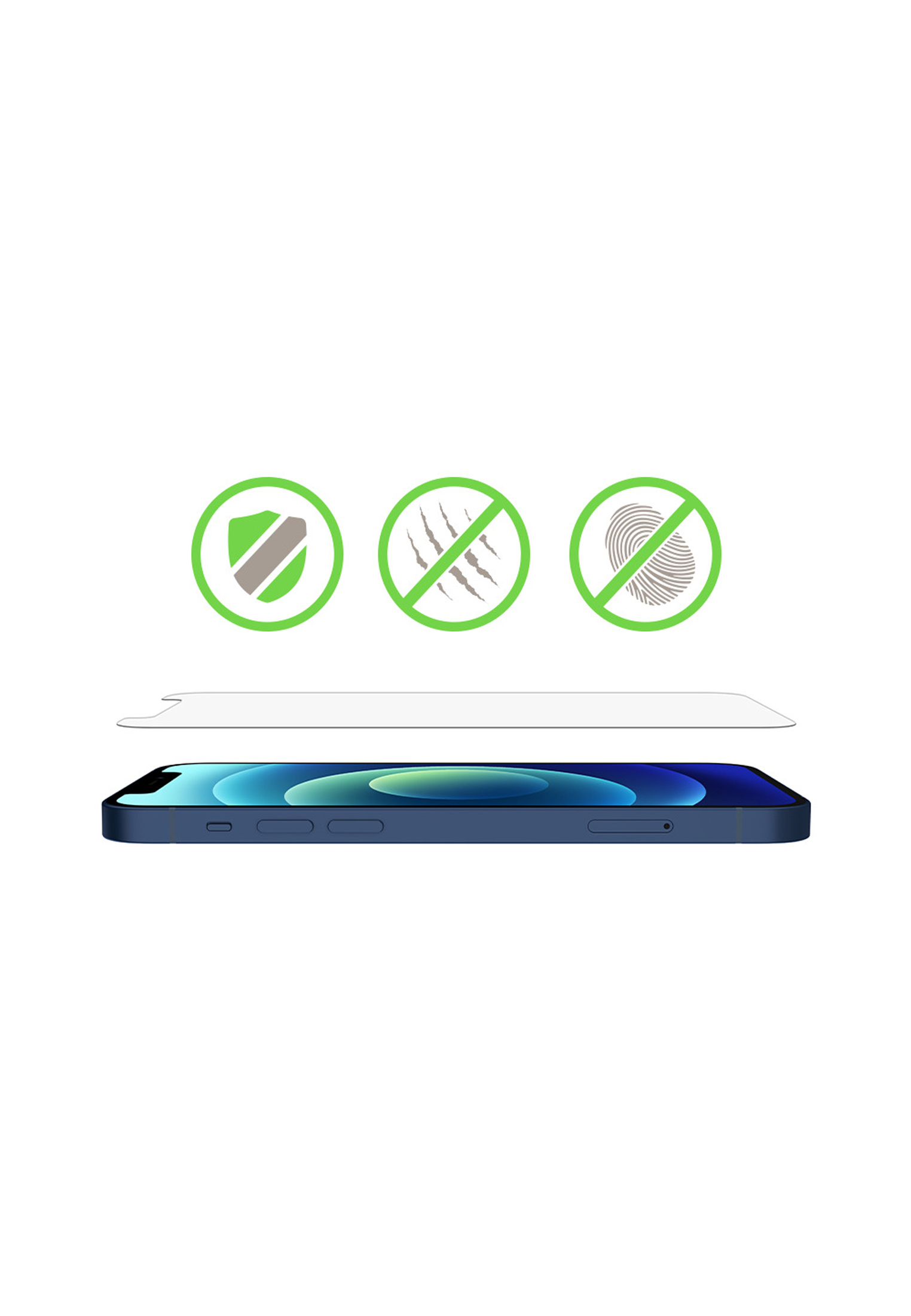 BELKIN SCREENFORCE™ Schutzfolie(für 12) iPhone TemperedGlass Apple