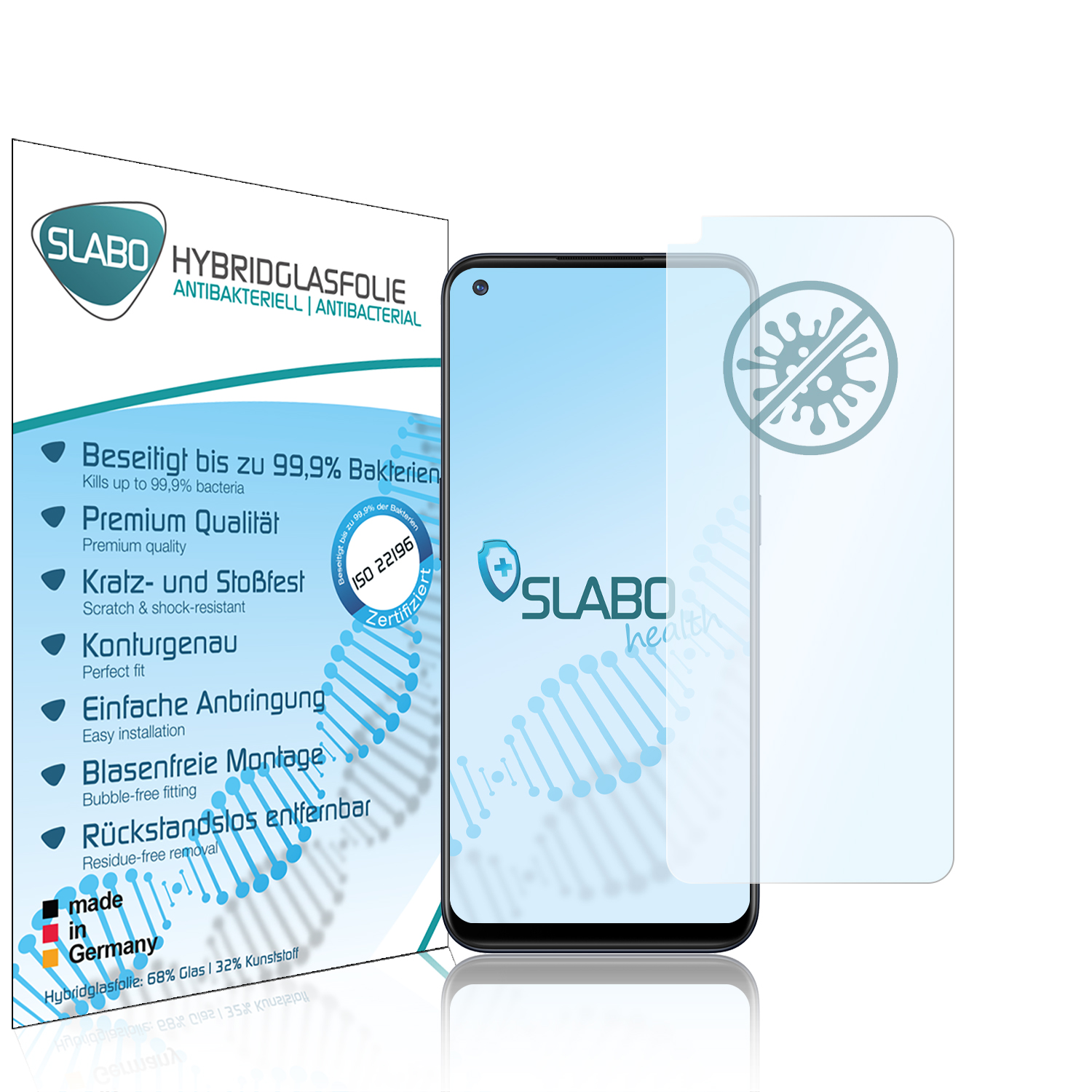 OnePlus N100) Hybridglasfolie flexible SLABO Nord antibakterielle Displayschutz(für