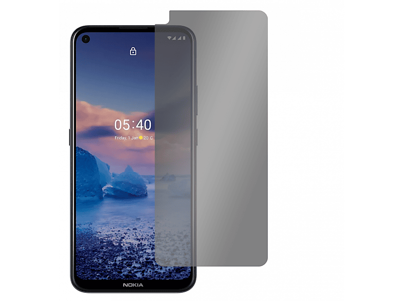 SLABO Blickschutzfolie View Protection Schwarz Displayschutz(für Nokia 5.4)