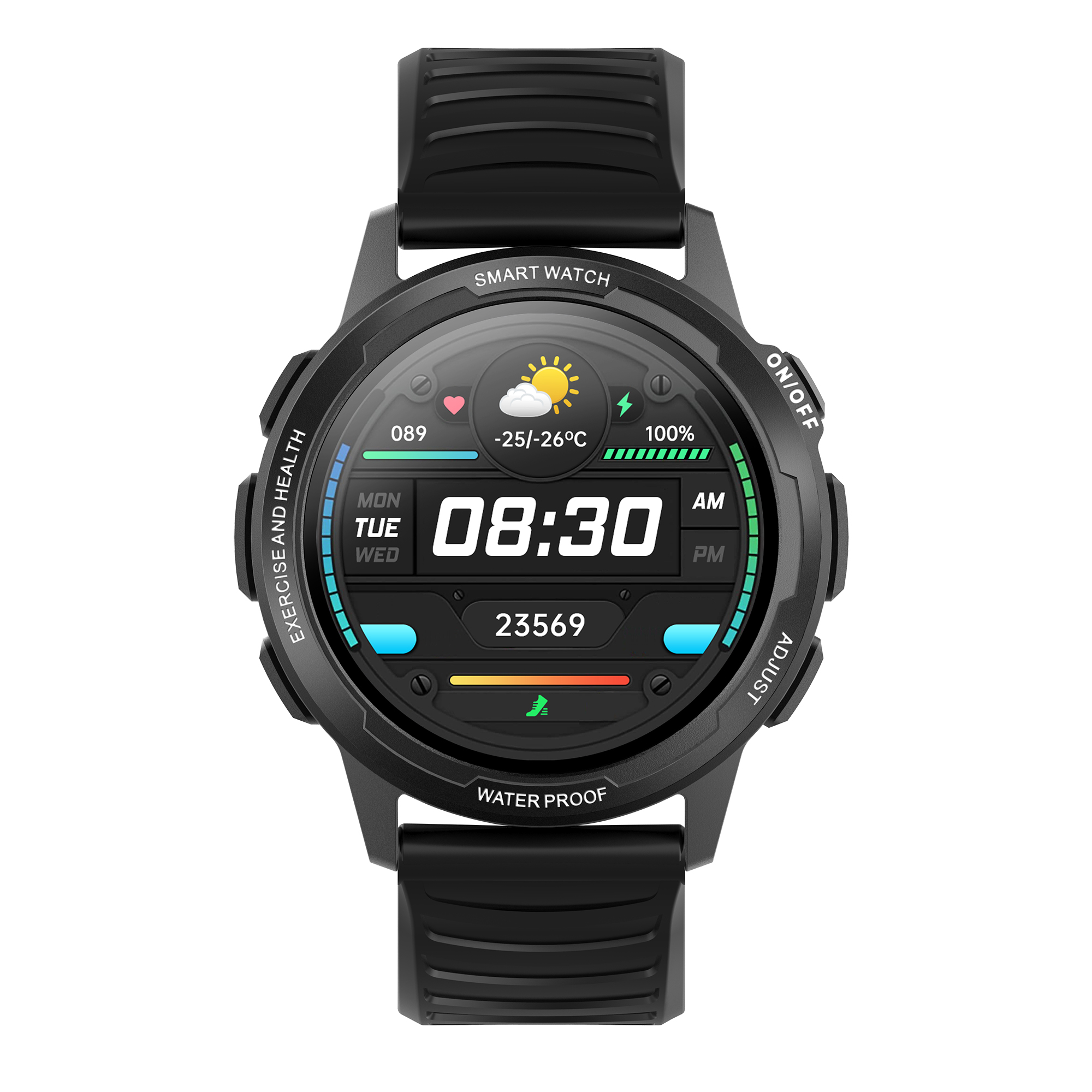 L2-Series LEVOWATCH Touchscreen Schwarz Smartwatch HD Silikon,