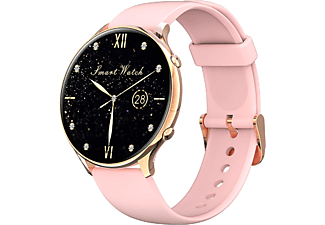 MIRUX KM08 Rund Smartwatch Silikon Gel, Gold Pink