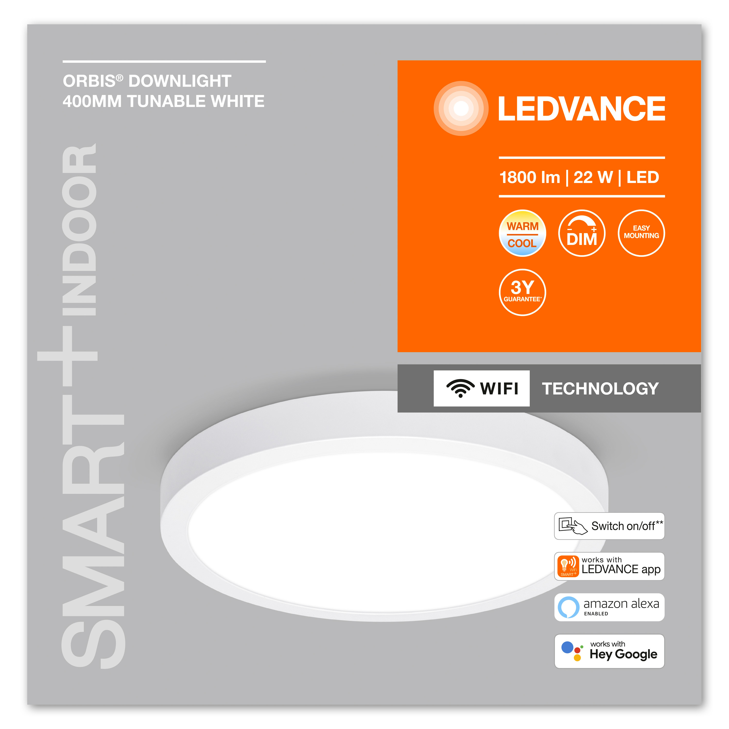 LEDVANCE SMART Deckenbeleuchtung änderbar DOWNLIGHT TW Lichfarbe SURFACE