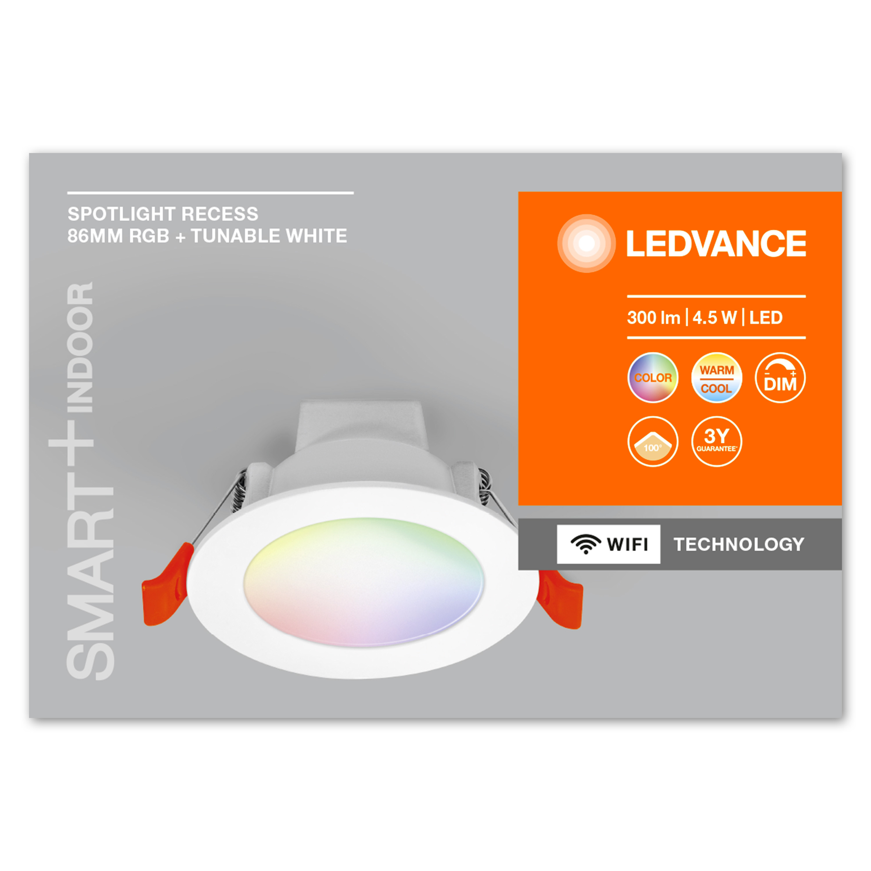 Lichfarbe LEDVANCE DOWNLIGHT SMART AND RGB Deckenbeleuchtung änderbar TW RECESS