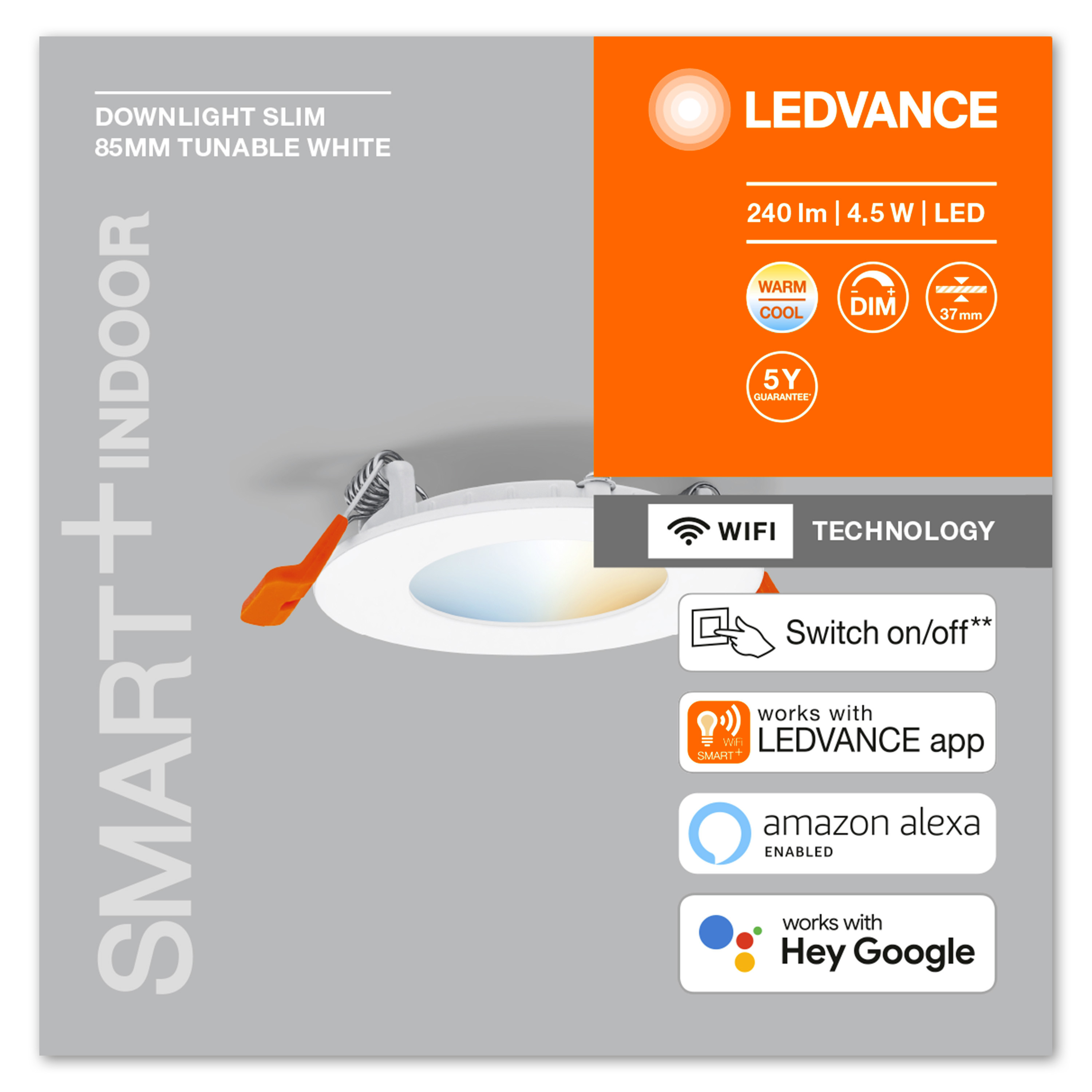 LEDVANCE SMART RECESS SLIM änderbar DOWNLIGHT Lichfarbe TW Deckenbeleuchtung