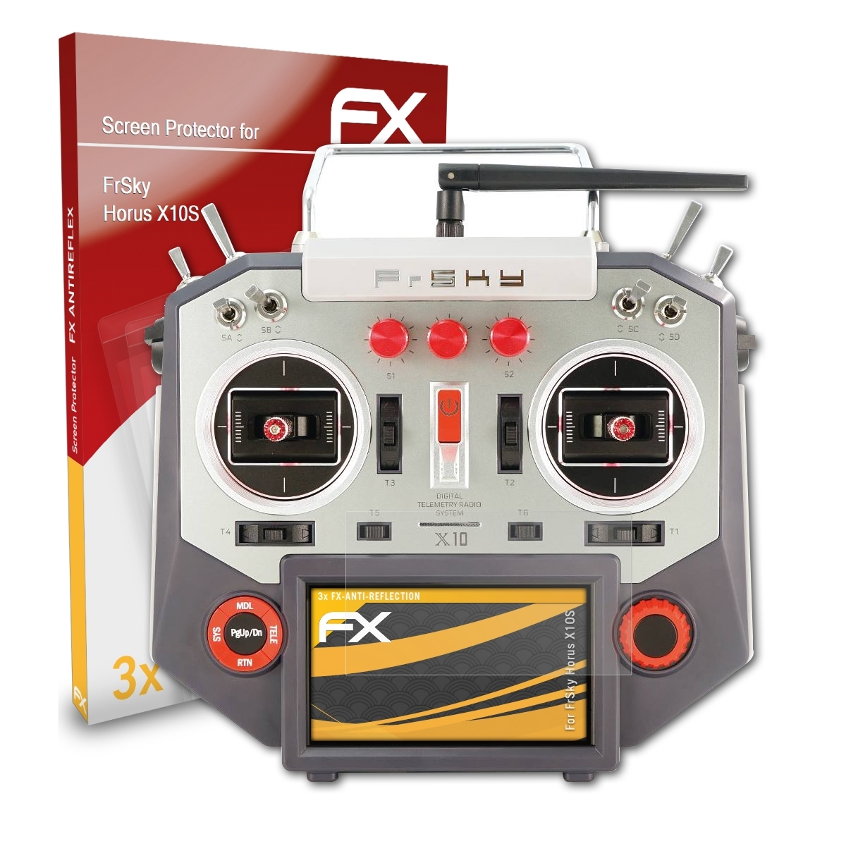 ATFOLIX 3x FX-Antireflex Horus FrSky X10S) Displayschutz(für