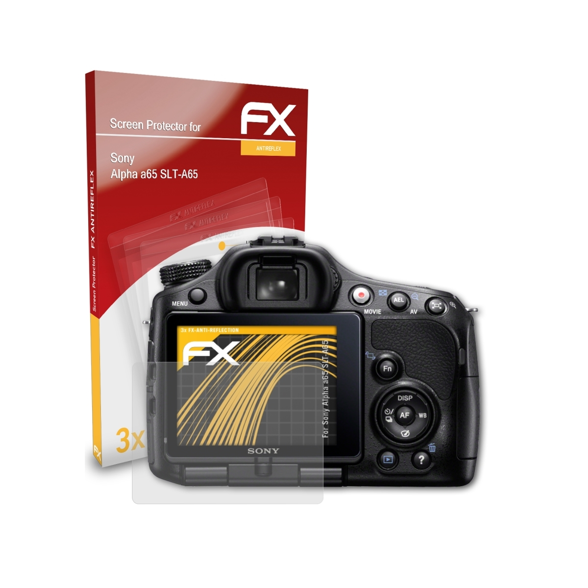 ATFOLIX 3x FX-Antireflex Displayschutz(für Sony a65 (SLT-A65)) Alpha