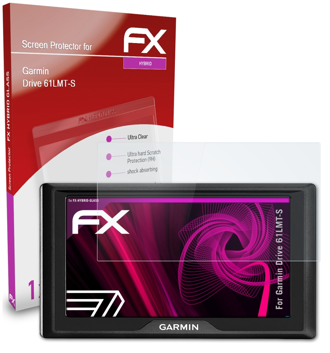 ATFOLIX FX-Hybrid-Glass Drive Garmin 61LMT-S) Schutzglas(für