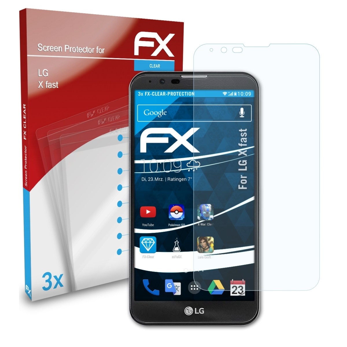 Displayschutz(für X 3x fast) LG ATFOLIX FX-Clear