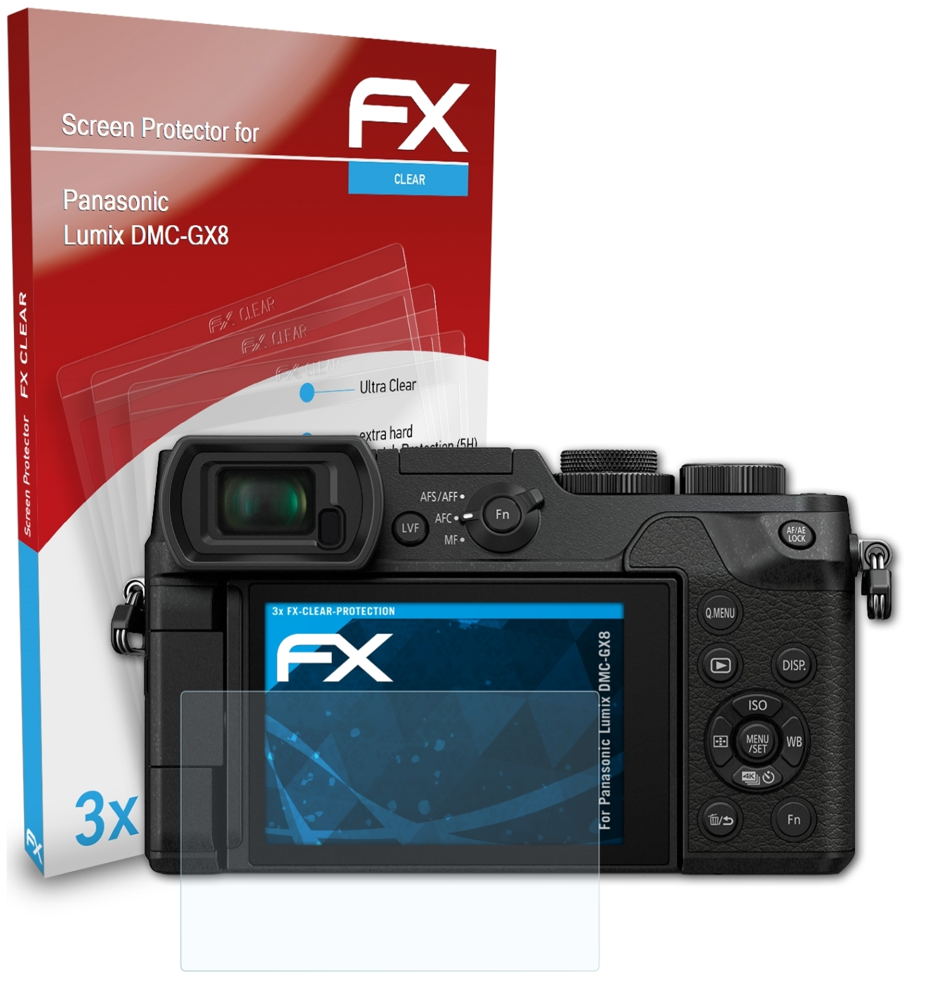 DMC-GX8) Lumix FX-Clear Displayschutz(für Panasonic ATFOLIX 3x