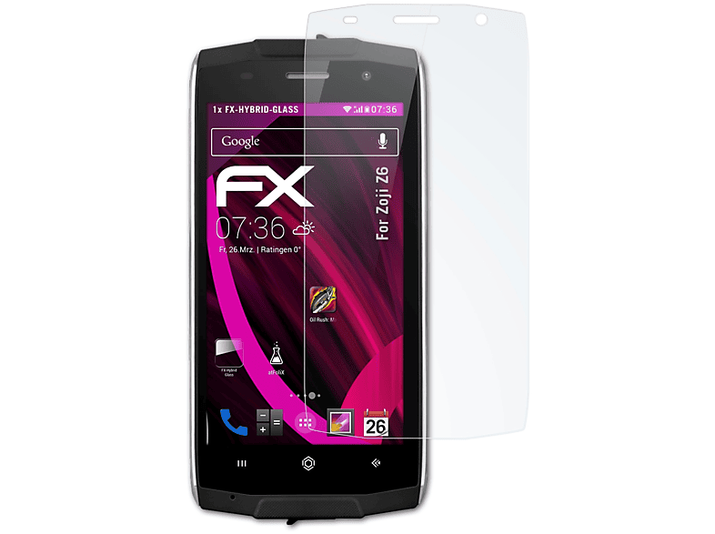 ATFOLIX FX-Hybrid-Glass Schutzglas(für Zoji Z6)