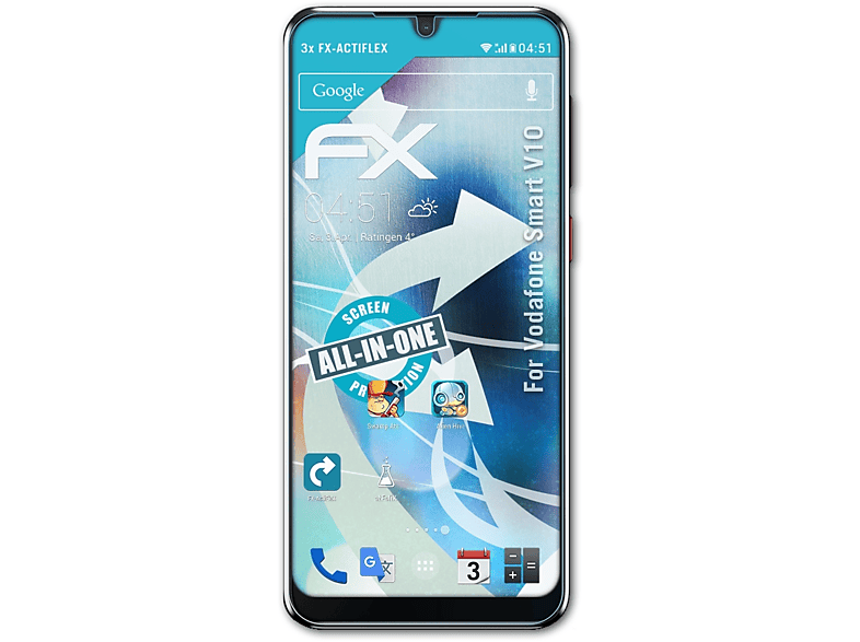 ATFOLIX 3x FX-ActiFleX Displayschutz(für Vodafone V10) Smart