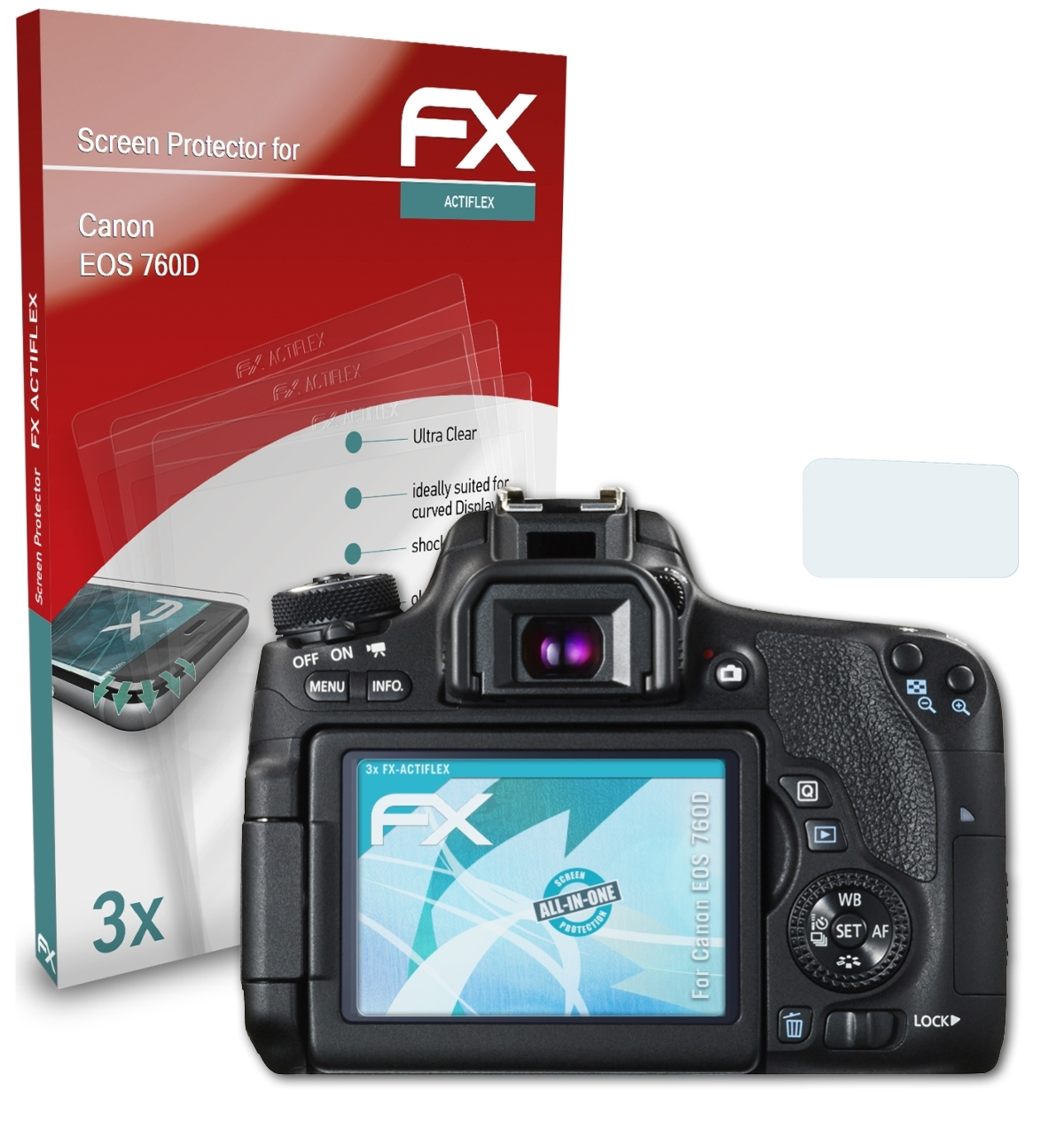 ATFOLIX 3x FX-ActiFleX Displayschutz(für Canon 760D) EOS