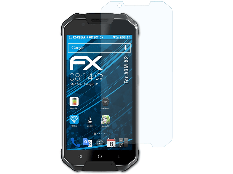 ATFOLIX 3x FX-Clear Displayschutz(für X2) AGM