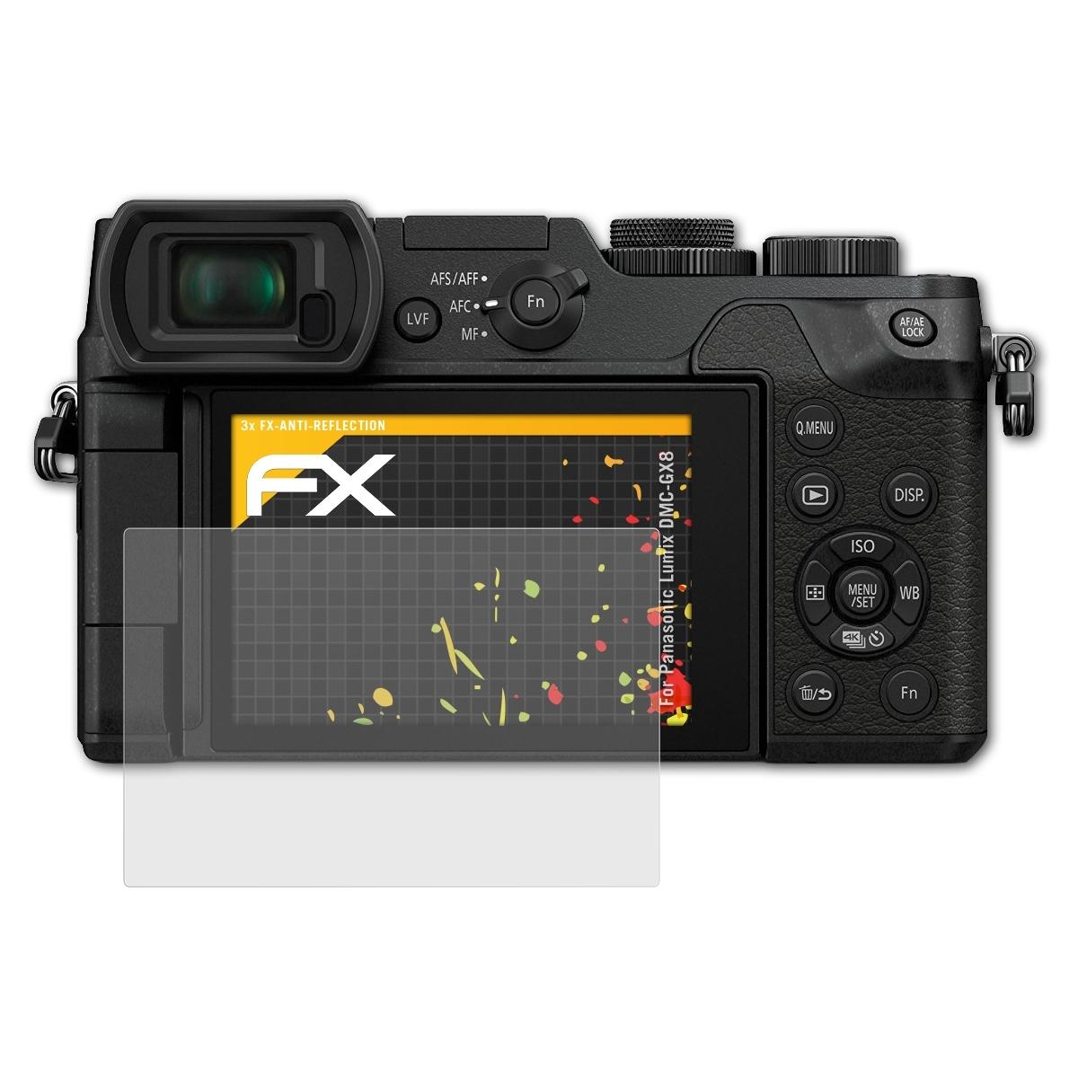 ATFOLIX 3x Lumix Displayschutz(für DMC-GX8) Panasonic FX-Antireflex
